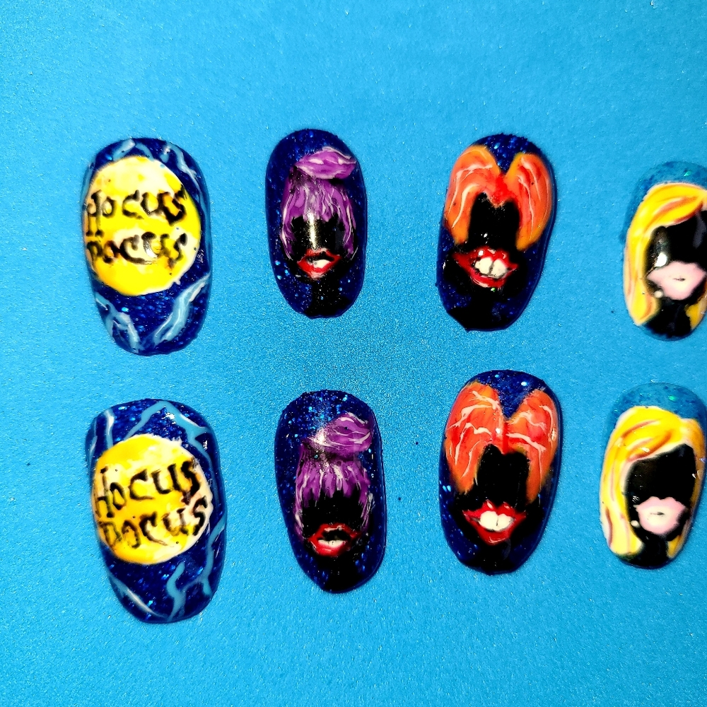 Hocus Pocus - hand painted - Glue/Press on nails - Picture 4 of 4